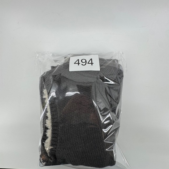 Y2K Aeropostale Womens Gray Fair Isle Snowflake Sherpa Lined Cozy Hooded Vest Lg - Picture 13 of 13